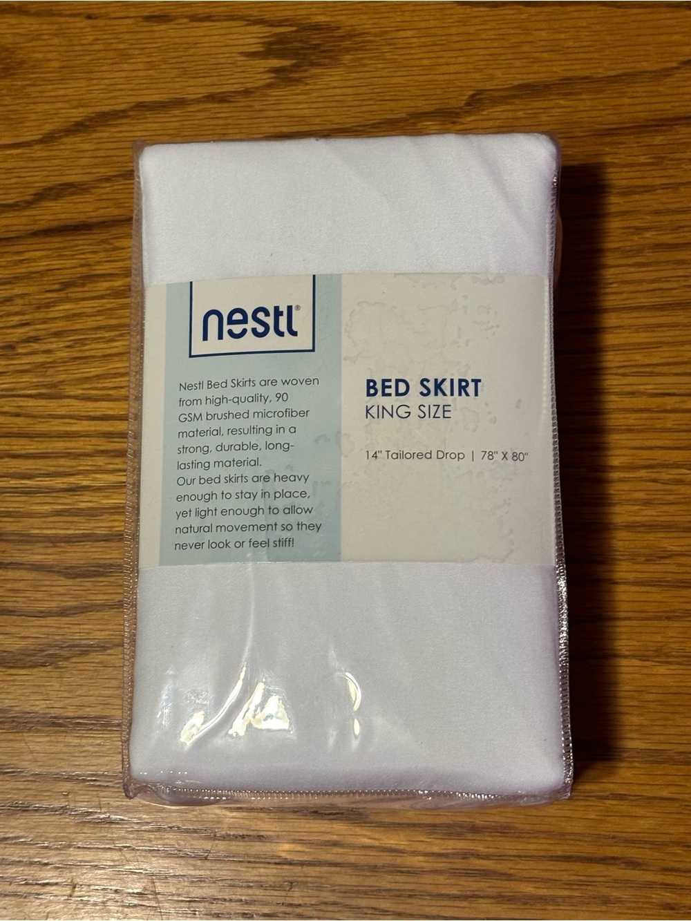 Nestl White King Size Bed Skirt - Tailored Drop